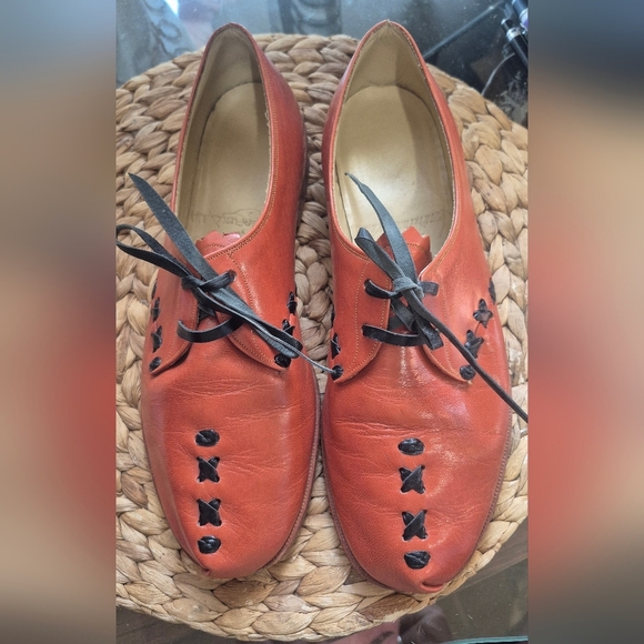 Vintage 70's Rare Handmade Leather Shoes By Small Shoemaker In New Hampshire 7.5 - Picture 1 of 7